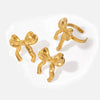 Wholesale Stainless Steel Bow Earrings With 18K Gold Electroplating Fashionable And Stylish For Women