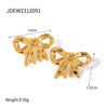 Wholesale Stainless Steel Bow Earrings With 18K Gold Electroplating For Women