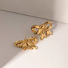 Wholesale Stainless Steel Bow Earrings With 18K Gold Electroplating For Women