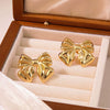 Wholesale Stainless Steel Bow Earrings With Simple Design And Polish Finish For Women