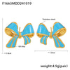 Wholesale Stainless Steel Bow Geometric Earrings With Oil Painting Texture And Electroplating For Women