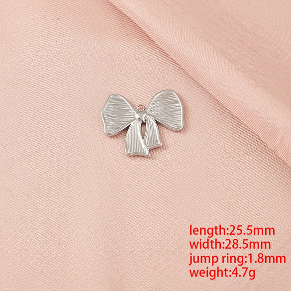 Wholesale Stainless Steel Bow Handmade Diy Pendant Necklace Jewelry Accessories With Electroplating