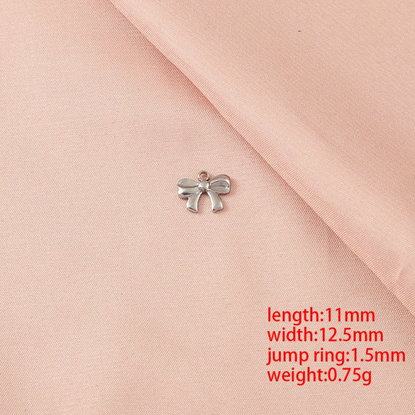 Wholesale Stainless Steel Bow Handmade Diy Pendant Necklace Jewelry Accessories With Electroplating