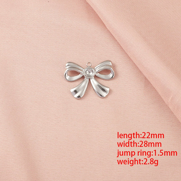 Wholesale Stainless Steel Bow Handmade Diy Pendant Necklace Jewelry Accessories With Electroplating