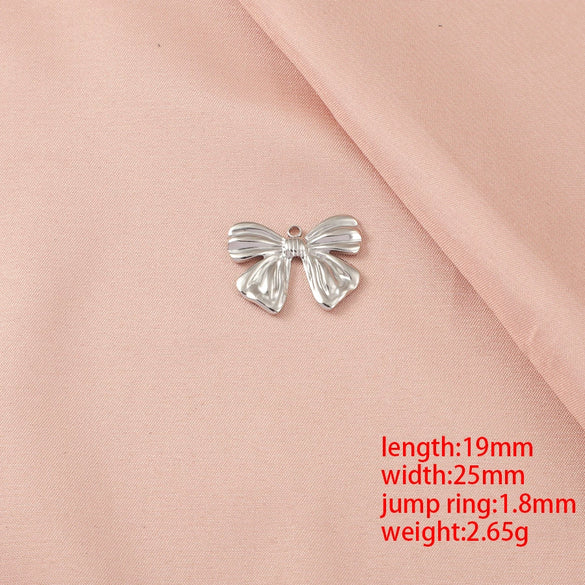 Wholesale Stainless Steel Bow Handmade Diy Pendant Necklace Jewelry Accessories With Electroplating