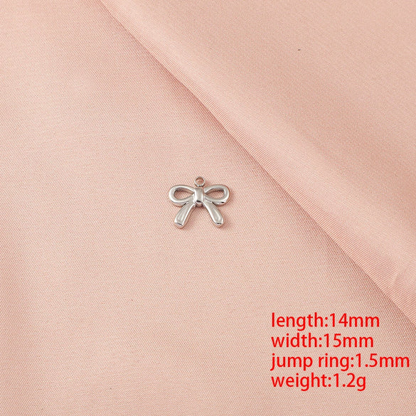 Wholesale Stainless Steel Bow Handmade Diy Pendant Necklace Jewelry Accessories With Electroplating