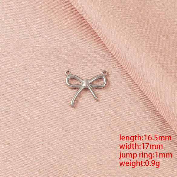 Wholesale Stainless Steel Bow Handmade Diy Pendant Necklace Jewelry Accessories With Electroplating