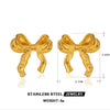 Wholesale Stainless Steel Bow Handmade 18K Goldplated Women's Earrings