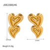 Wholesale Stainless Steel Bow Heart Shape Earrings For Women With Electroplating Design And Zircon