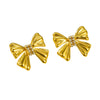 Wholesale Stainless Steel Bow Inlaid Zircon Earrings With Electroplating Treatment For Women