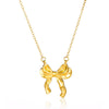 Wholesale Stainless Steel Bow Pendant Necklace With Electroplating Cute Cut Out Design For Women