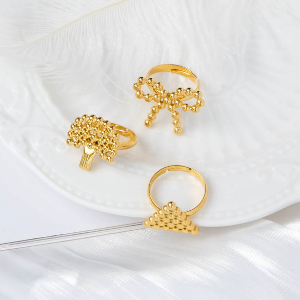 Wholesale Stainless Steel Bow Ring Electroplated Fashion Jewelry For Women