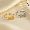 Wholesale Stainless Steel Bow Ring Ladies Style 18K Goldplated