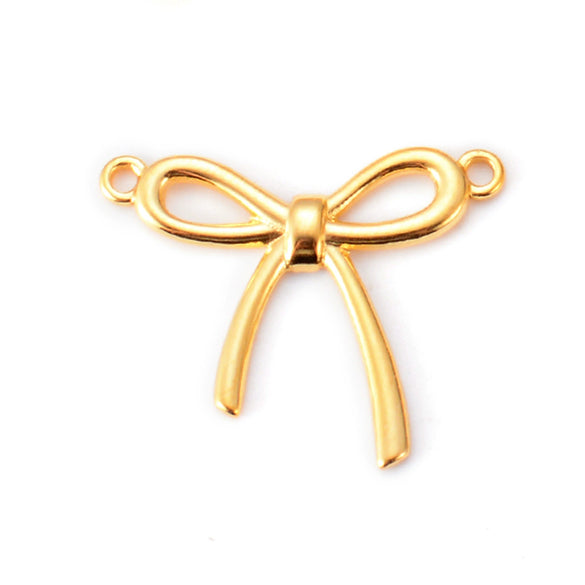 Wholesale Stainless Steel Bow Shaped Pendant Jewelry Accessories With Electroplating Treatment