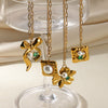 Wholesale Stainless Steel Bow Star Geometric Light Luxury Women's Necklace With Electroplating