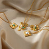 Wholesale Stainless Steel Bow Star Geometric Light Luxury Women's Necklace With Electroplating
