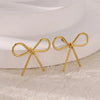 Wholesale Stainless Steel Bow Tie Earrings For Women Electroplated Fashionable Normcore Style Jewelry
