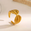 Wholesale Stainless Steel Bow Tie Ring With 18K Gold Plated Electroplating For Ladies