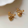 Wholesale Stainless Steel Bowshaped Personality Earrings