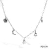 Wholesale Stainless Steel Bracelet And Necklace Set With Simple Animal Pendant In Penguin Paw Moon Flower Bear Pig Shapes Electroplated