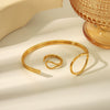 Wholesale Stainless Steel Bracelet With Geometric Style And Photosensitive Surface Pvd Furnace Real Gold Electroplated For Women