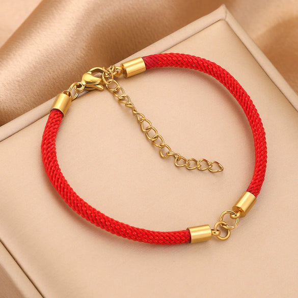 Wholesale Stainless Steel Braided Rope Connector Bracelet Jewelry Making Supplies With Electroplating Treatment