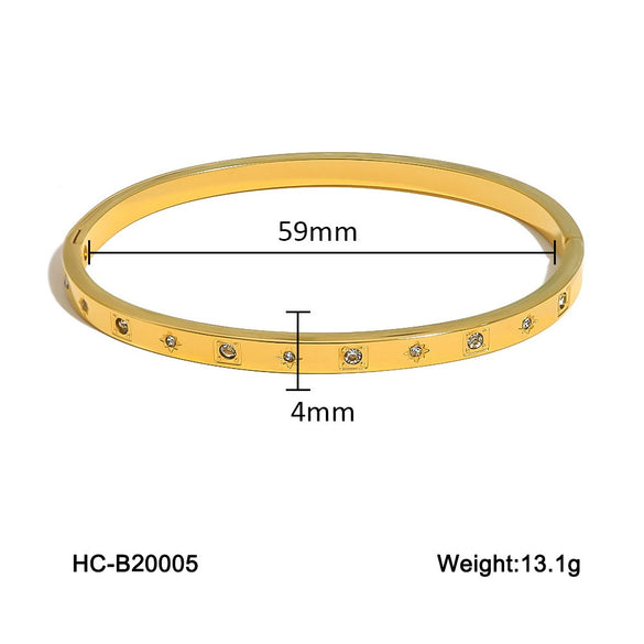 Wholesale Stainless Steel Buckle Bracelet Geometric Diamond Women's Fashion Allmatch