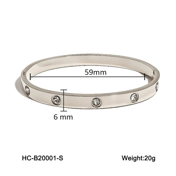 Wholesale Stainless Steel Buckle Bracelet Geometric Diamond Women's Fashion Allmatch