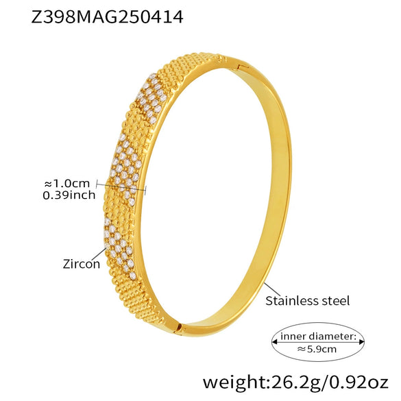 Wholesale Stainless Steel Buckle Bracelet With 5A Zircon Electroplated For Luxury Elegant And Fashionable Look