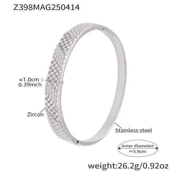Wholesale Stainless Steel Buckle Bracelet With 5A Zircon Electroplated For Luxury Elegant And Fashionable Look