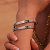 Wholesale Stainless Steel Buckle Bracelet With 5A Zircon Full Diamond Electroplated Fashionable And Geometric For Men And Women