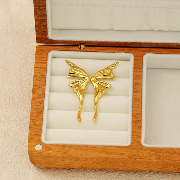 Wholesale Stainless Steel Butterfly Earrings Electroplated Fashion Style For Women