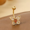 Wholesale Stainless Steel Butterfly Navel Ring Electroplated For Women