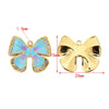 Wholesale Stainless Steel Butterfly Single Hole Pendant Jewelry Accessories With Four Leaf Clover Pattern And Dripping Oil Design