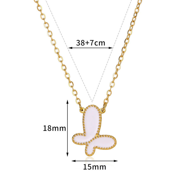 Wholesale Stainless Steel Butterfly Style Pendant Necklace With Ochain And Electroplating Treatment