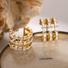 Wholesale Stainless Steel C Shaped Earrings With Inlaid Zircon For Women Featuring Letters Numbers Text Design