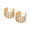 Wholesale Stainless Steel C Shaped Earrings With Inlaid Zircon For Women Featuring Letters Numbers Text Design
