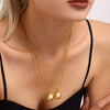 Wholesale Stainless Steel C Shaped Freshwater Pearl Necklace With 18K Gold Plated Electroplating For Women In Light Luxury And Geometric Style