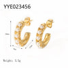 Wholesale Stainless Steel C Shaped Pearl Earrings With 18K Gold Plated Finish For Women Vacuum Real Gold Electroplated In Pvd Furnace