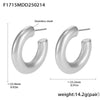 Wholesale Stainless Steel C Solid Earrings Pvd Plated 18K True Gold Color Light Luxury Geometric Style