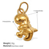 Wholesale 316L Stainless Steel Cartoon Animal Zodiac Inlaid Rhinestone Starfish Coconut Tree Pendant Necklace Bracelet Accessories Electroplated