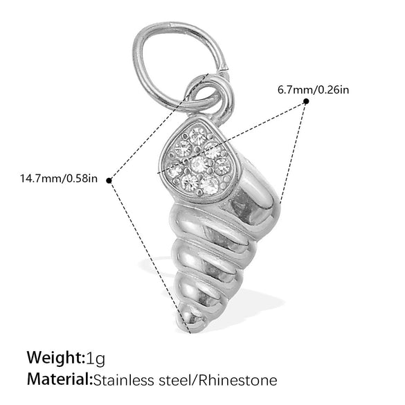 Wholesale 316L Stainless Steel Cartoon Animal Zodiac Inlaid Rhinestone Starfish Coconut Tree Pendant Necklace Bracelet Accessories Electroplated