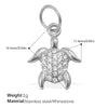 Wholesale 316L Stainless Steel Cartoon Animal Zodiac Inlaid Rhinestone Starfish Coconut Tree Pendant Necklace Bracelet Accessories Electroplated