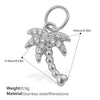 Wholesale 316L Stainless Steel Cartoon Animal Zodiac Inlaid Rhinestone Starfish Coconut Tree Pendant Necklace Bracelet Accessories Electroplated