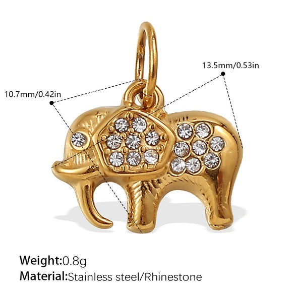 Wholesale 316L Stainless Steel Cartoon Animal Zodiac Inlaid Rhinestone Starfish Coconut Tree Pendant Necklace Bracelet Accessories Electroplated