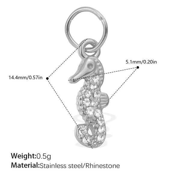 Wholesale 316L Stainless Steel Cartoon Animal Zodiac Inlaid Rhinestone Starfish Coconut Tree Pendant Necklace Bracelet Accessories Electroplated