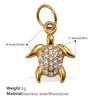 Wholesale 316L Stainless Steel Cartoon Animal Zodiac Inlaid Rhinestone Starfish Coconut Tree Pendant Necklace Bracelet Accessories Electroplated