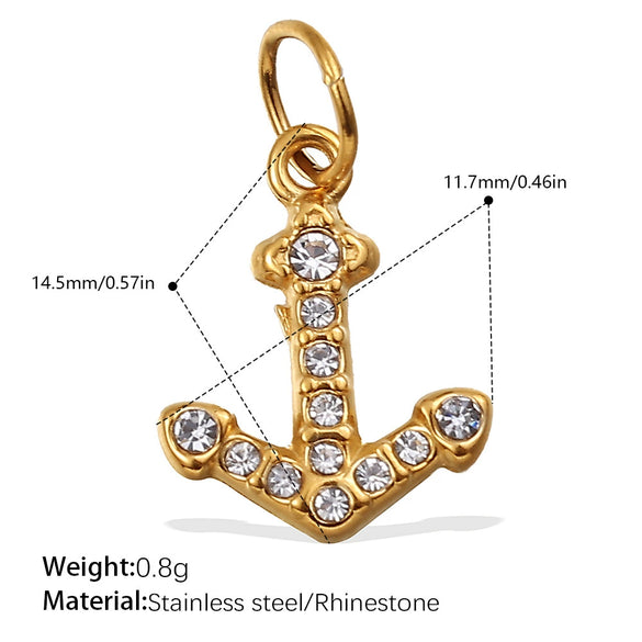 Wholesale 316L Stainless Steel Cartoon Animal Zodiac Inlaid Rhinestone Starfish Coconut Tree Pendant Necklace Bracelet Accessories Electroplated