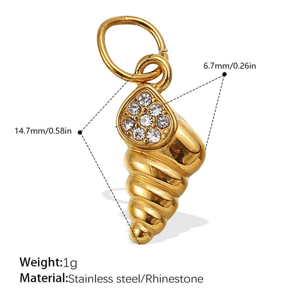 Wholesale 316L Stainless Steel Cartoon Animal Zodiac Inlaid Rhinestone Starfish Coconut Tree Pendant Necklace Bracelet Accessories Electroplated