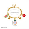 Wholesale Stainless Steel Cartoon Fruit Shaped Pendant Bracelet With Electroplating Processing